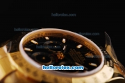 Rolex Daytona Oyster Perpetual Swiss Valjoux 7750 Automatic Movement Full Gold with Black Dial and White Stick Markers