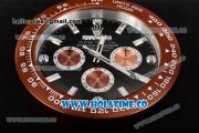 Rolex Daytona Swiss Quartz Rose Gold Case with Black Dial Stick Markers Wall Clock