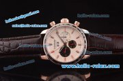 Chopard Chronometer Automatic Rose Gold Case with White Dial and Brown Leather Strap
