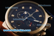 Ulysse Nardin Maxi Marine Chronograph Miyota OS20 Quartz Steel Case with Blue Dial and Silver Markers