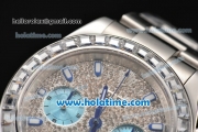 Rolex Daytona II Chrono Miyota Quartz Full Steel with Diamonds Dial Stick Markers and Diamonds Bezel