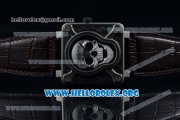 Bell & Ross BR 01 Burning Skull Asia Automatic Steel Case with Skull Dial and Brown Leather Strap - 1:1 Original(AAAF) Bell & Ross BR 01 Burning Skull Asia Automatic Steel Case with Skull Dial and Brown Leather Strap - 1:1 Original(AAAF)