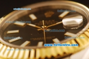 Rolex Datejust II Swiss ETA 2836 Automatic Full Steel with Yellow Gold Bezel and Black Dial-Stick Markers