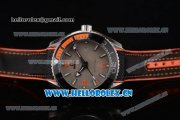 Omega Seamaster Planet Ocean 600M Clone Omega 8900 Automatic Steel Case with Grey Dial and Black/Orange Rubber Strap White Arabic Numeral Markers (EF)