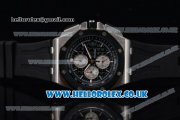 Audemars Piguet Royal Oak Offshore Chrono Miyota OS Quartz Steel Case with Black Dial Black Rubber Strap and Stick Markers (EF)