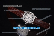 Cartier Drive de Cartier Asia ST16 Automatic Steel Case with Silver Dial Roman Numeral Markers and Brown Leather Strap