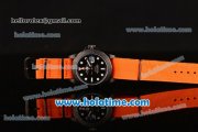 Rolex Pro-Hunter Explorer II Asia 2813/Swiss ETA 2836/Clone Rolex 3187/Super Clone 3187 Automatic Full PVD with Black Dial and Orange Nylon Strap - 1:1 Original (BP)