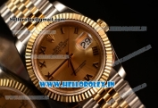 Rolex Datejust 37mm Swiss ETA 2836 Automatic Two Tone with Gold Dial and Roman Markers