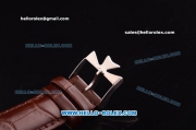 Vacheron Constantin Automatic Movement with White Dial and Brown Strap