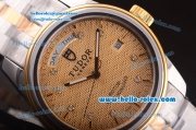 Tudor Day-Date Rotor Self-Winding Automatic Two Tone Case with Gold Dial-ETA Coating