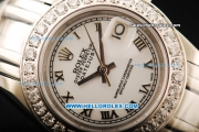 Rolex Datejust Automatic Movement ETA Coating Case with White Dial and Diamond Bezel-Lady Model