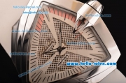 Hamilton Ventura XXL Swiss ETA 2824 Automatic Steel Case with White Rubber Strap and White Skeleton Dial
