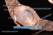 Audemars Piguet Royal Oak 41 MM Clone AP Calibre 3120 Automatic Rose Gold Case/Bracelet with White Dial and Stick Markers - 1:1 Original (JF)