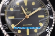 Rolex Submariner Vintage Asia 2813 Automatic Steel Case with Black Dial Black/Grey Nylon Strap and Dot Markers