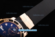 Ulysse Nardin Maxi Marine Automatic Movement Rose Gold Case with Black Dial and Black Bezel-Black Rubber Strap