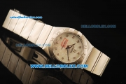 Omega Constellation Swiss Quartz Movement Full Steel with Diamond Markers-Lady Model