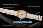 Rolex Cellini Time Asia 2813 Automatic Yellow Gold Case White Dial White Leather Strap and Stick/Roman Numeral Markers