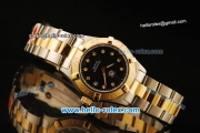 Tag Heuer Aquaracer Swiss ETA Quartz Movement Gold Bezel with Black Dial and Diamond Markers