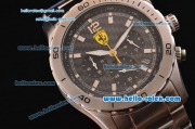 Ferrari Chronograph Miyota OS20 Quartz Full Steel with White Markers and Black Dial