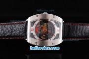 Richard Mille Tourbillon with Red Marking and Black Leather Strap