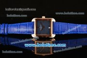 Vacheron Constantin Historiques Toledo Miyota Quartz Rose Gold Case with Stick Markers and Blue Dial