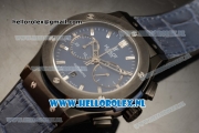 Hublot Classic Fusion Chronograph 7750 Auto PVD Case with Blue Dial and Blue Leather Strap