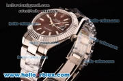 Rolex Datejust II Asia 2813 Automatic Full Steel with Brown Dial and White Stick Markers - ETA Coating Super LumiNova