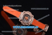 Hublot Masterpiece MP 08 Antikythera Sunmoon Asia 2813 Automatic Rose Gold Case Skeleton Dial Stick Markers and Orange Leather Strap