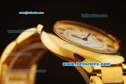 Cartier Ballon Bleu De Swiss ETA Quartz Full Gold with Beige Dial and Roman Markers