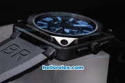 Bell & Ross BR 01-94 Automatic Movement PVD Casing with Blue marking Black Bezel and Rubber Strap