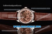 Patek Philippe Complicated Skeleton Asia Automatic Steel Case with Skeleton Dial and Brown Leather Strap (GF)