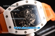 Richard Mille RM 055 Bubba Watson 9015 Automatic Ceramic Case with Black Dial Dots Markers and Rubber Strap