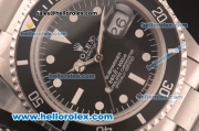 Rolex Submariner Oyster Perpetual Asia 2813 Automatic Full Steel with Black Dial and White Markers