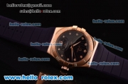 Omega Constellation Swiss ETA Quartz Rose Gold Case with Purple Dial and Purple Rubber Strap