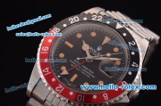 Rolex GMT Master Vintage Asia 2813 Automatic Full Steel with Black/Red Bezel and Black Dial