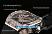 Richard Mille RM025-01 Miyota 6T51 Automatic Diamonds/Steel Case with Black Dial and Black Rubber Strap