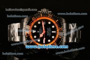 Rolex Sea-Dweller Deepsea Asia 2813 Automatic PVD Case/Strap with Black Dial and Orange Diver Index