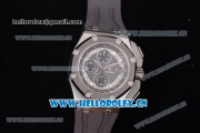 Audemars Piguet Royal Oak Offshore Chronograph Michael Schumacher Clone AP Calibre 3126 Automatic Titanium Case with Black Dial Grey Rubber Strap and Stick Markers (J12)