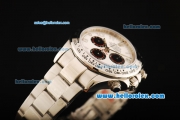 Rolex Daytona Chronograph Swiss Valjoux 7750 Automatic Movement Full Steel with White Dial and Arabic Numerals
