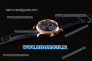 1:1 Jaeger-LECoultre Master Georgraphic Miyota 9015 Automatic Rose Gold Case with Blue Dial Stick Markers and Blue Genuine Leather