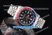 Rolex GMT-Master Vintage Asia 2813 Automatic Stainless Steel Case/Bracelet with Black Dial and Blue/Red Bezel