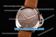 Panerai Luminor Marina 1950 3 Days PAM 353 Clone P.9000 Automatic Steel Case with Brown Dial and Brown Leather Strap (KW)