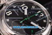 U-Boat U-51 Chrono Swiss Valjoux 7750 Automatic Steel Case with Black Dial and White Arabic Numeral Markers