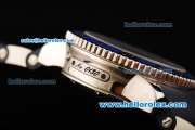 Ulysse Nardin Marine Swiss Valjoux 7750 Automatic Movement Blue Bezel-Silver Dial and Black Rubber Strap