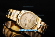 Rolex Day-Date Oyster Perpetual Automatic Full Gold Case/Strap with Gold Dial and Stick Marker