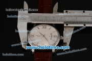 Patek Philippe Calatrava Swiss ETA 2824 Automatic Steel Case with White Dial and Stick/Roman Numeral Markers