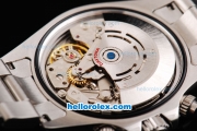 Rolex Daytona Oyster Perpetual Swiss Valjoux 7750 Automatic Movement Silver Case with Black Dial and Silver Subdials-SS Strap