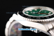 Rolex GMT-Master Automatic Movement Silver Case with Green Dial and Green Bezel-White Round Marker