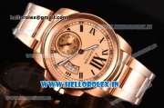 Cartier Calibre De Swiss ETA 2824 Automatic Full Rose Gold with Roman Numeral Markers and Rose Gold Dial