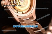 Rolex Datejust Swiss ETA 2671 Automatic Rose Gold Case with Pink Dial Roman Numeral Markers and Rose Gold Bracelet (BP)